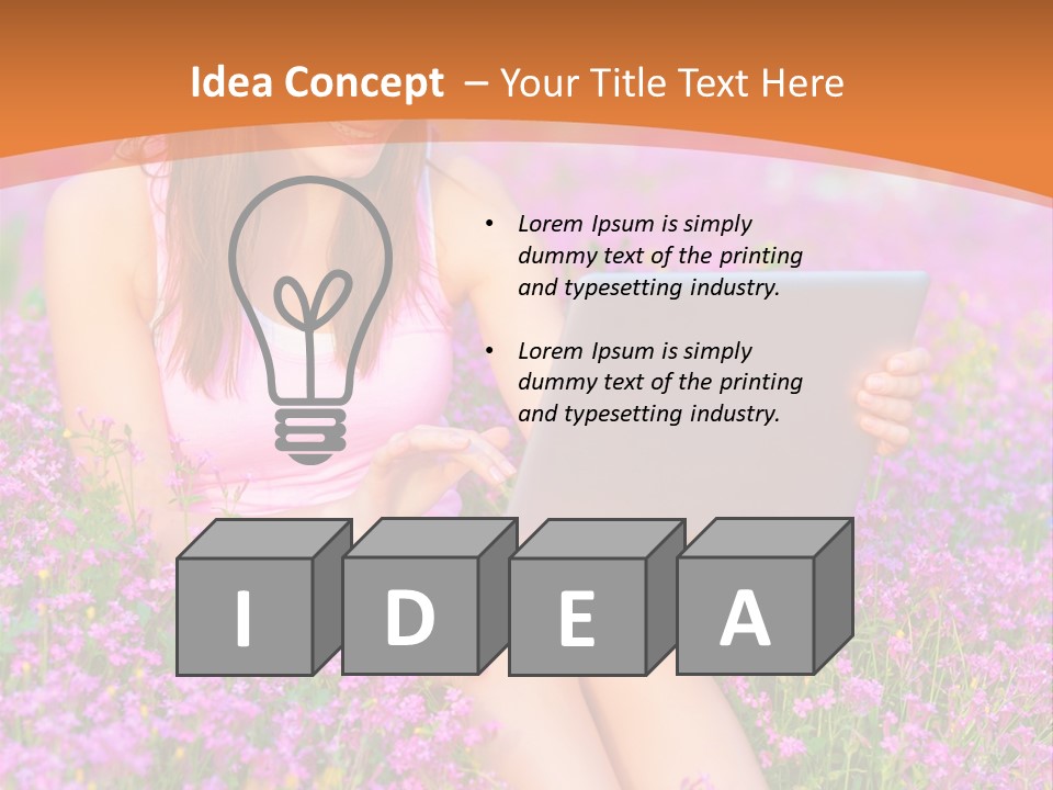 Field Girl Summer PowerPoint Template