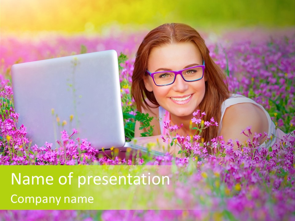 Glasses Attractive Notebook PowerPoint Template