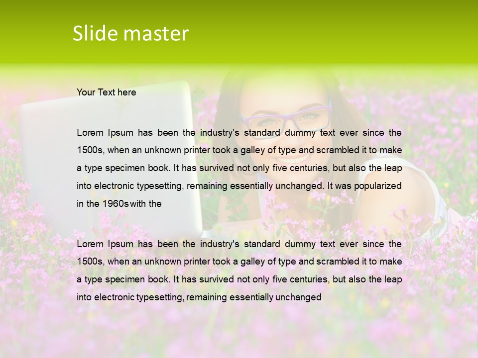 Glasses Attractive Notebook PowerPoint Template