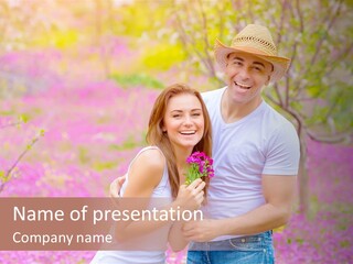 Person Purple Tree PowerPoint Template