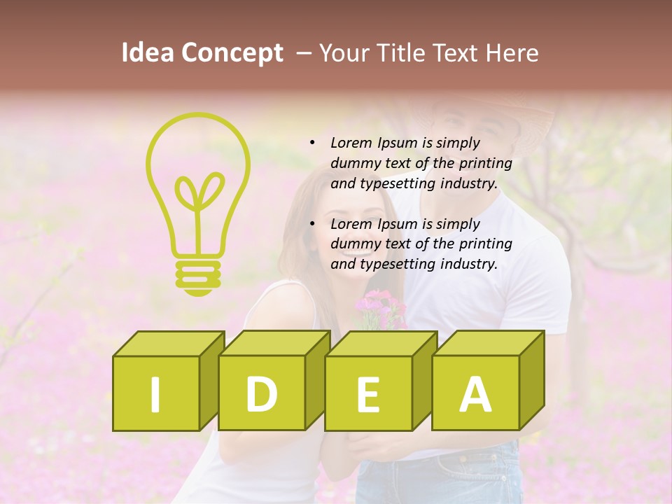 Person Purple Tree PowerPoint Template