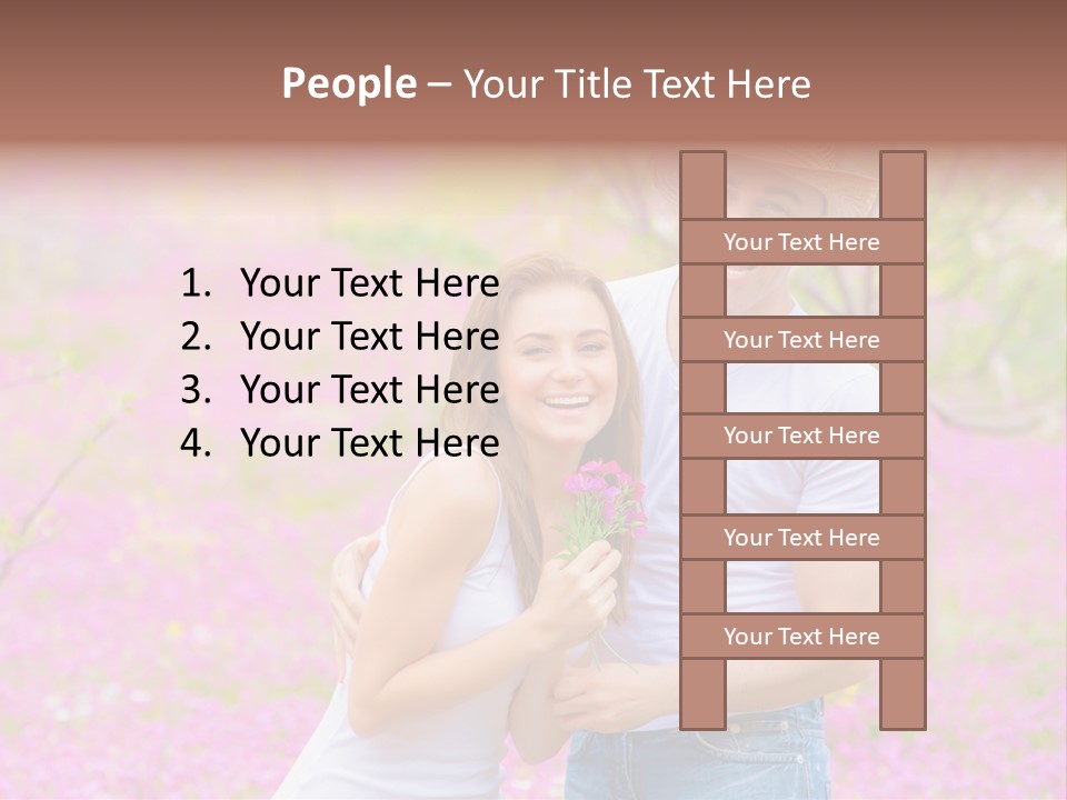 Person Purple Tree PowerPoint Template