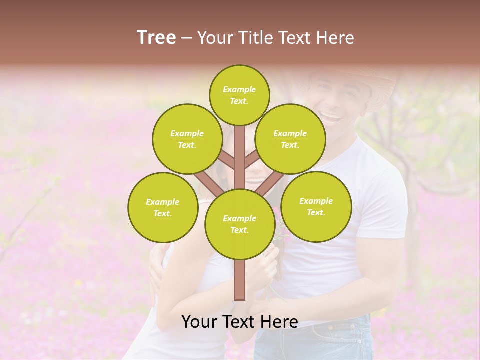 Person Purple Tree PowerPoint Template