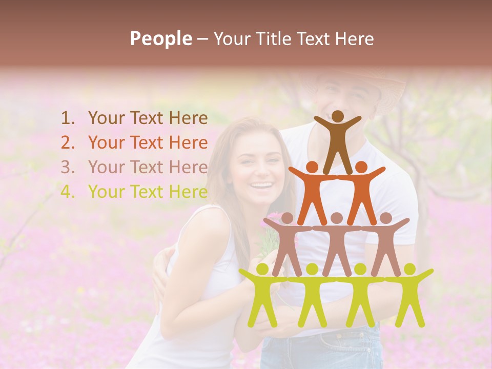 Person Purple Tree PowerPoint Template
