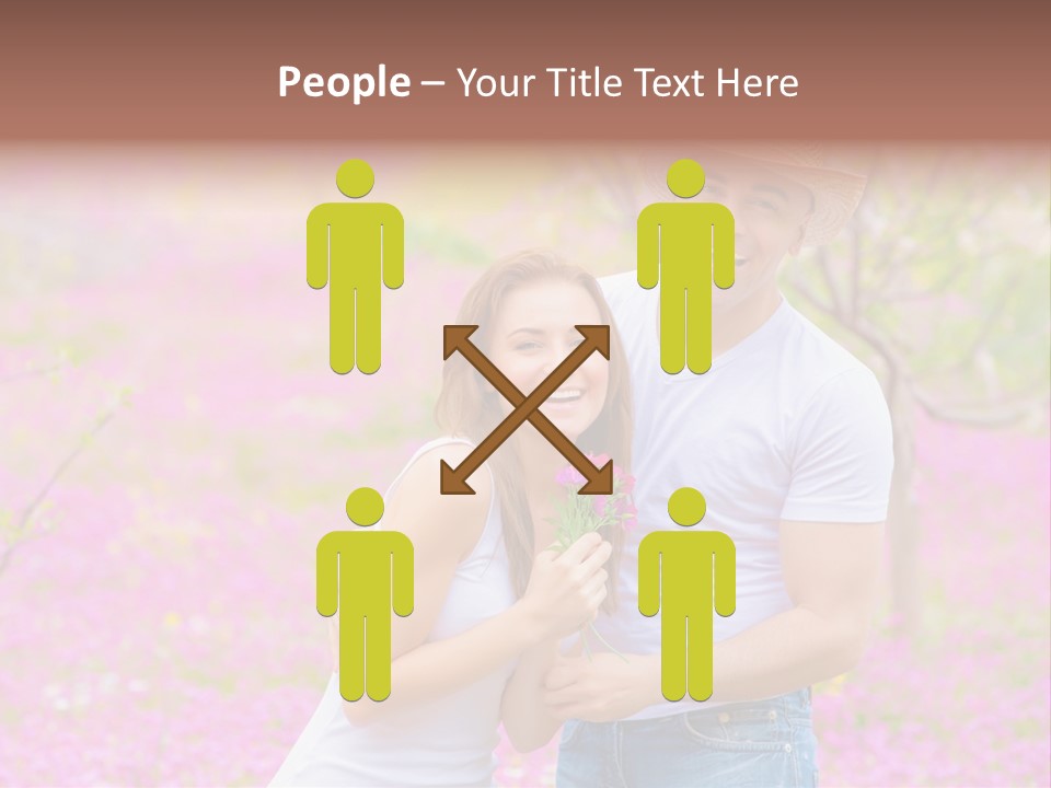 Person Purple Tree PowerPoint Template