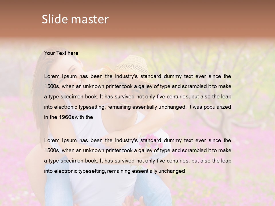 Pink Bouquet Park PowerPoint Template