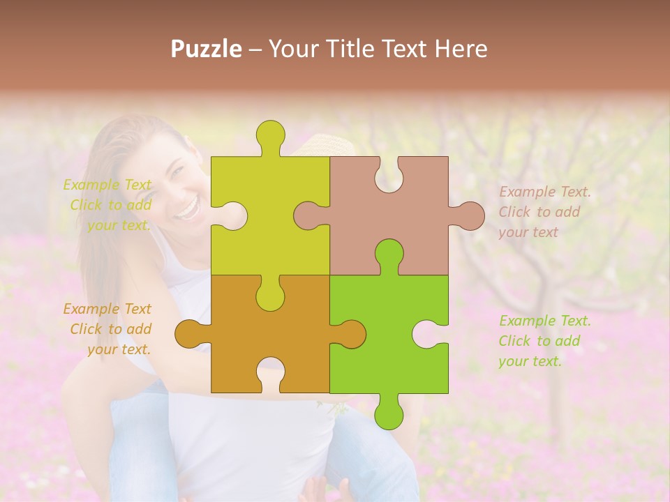 Pink Bouquet Park PowerPoint Template