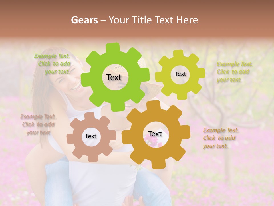 Pink Bouquet Park PowerPoint Template