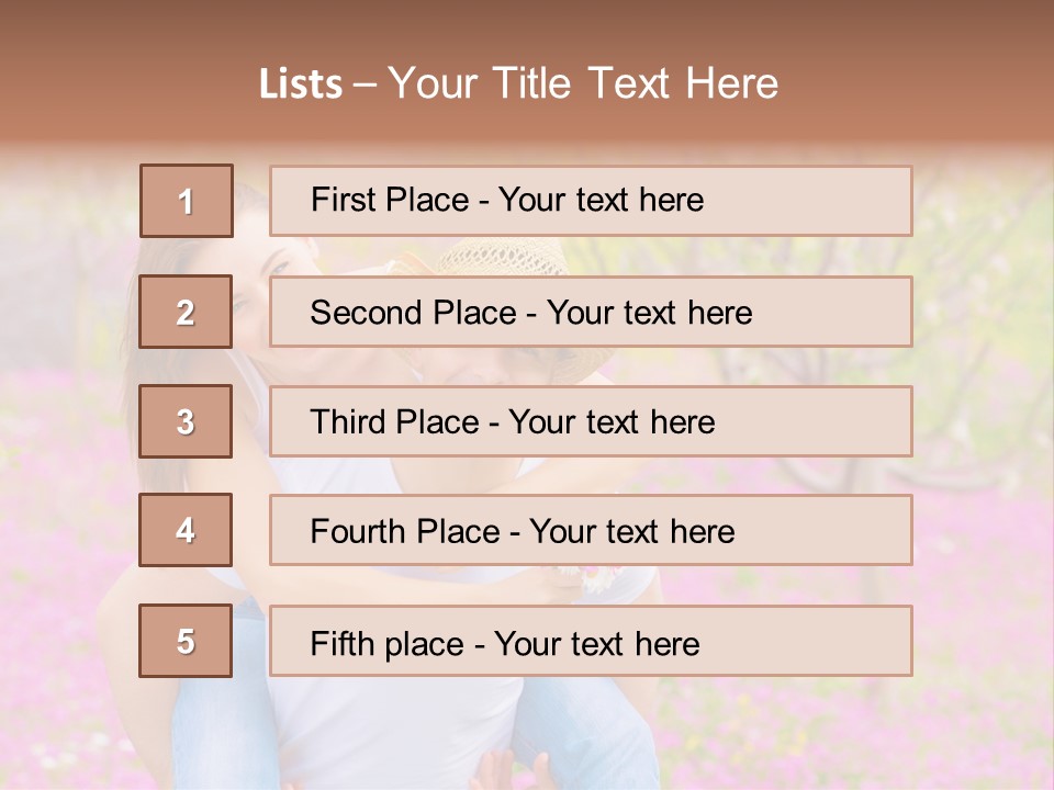 Pink Bouquet Park PowerPoint Template