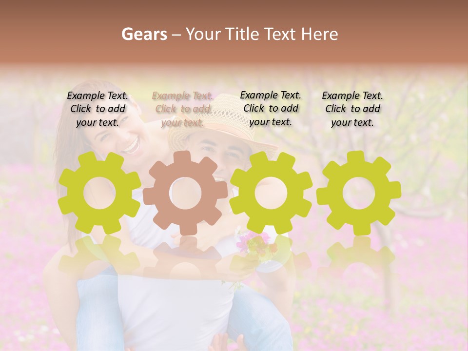 Pink Bouquet Park PowerPoint Template