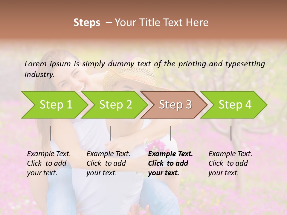 Pink Bouquet Park PowerPoint Template