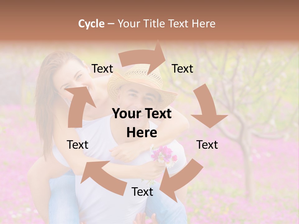 Pink Bouquet Park PowerPoint Template