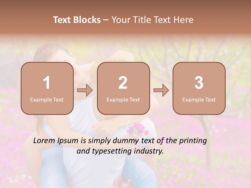 Pink Bouquet Park PowerPoint Template