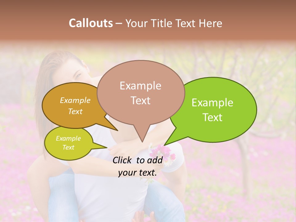 Pink Bouquet Park PowerPoint Template