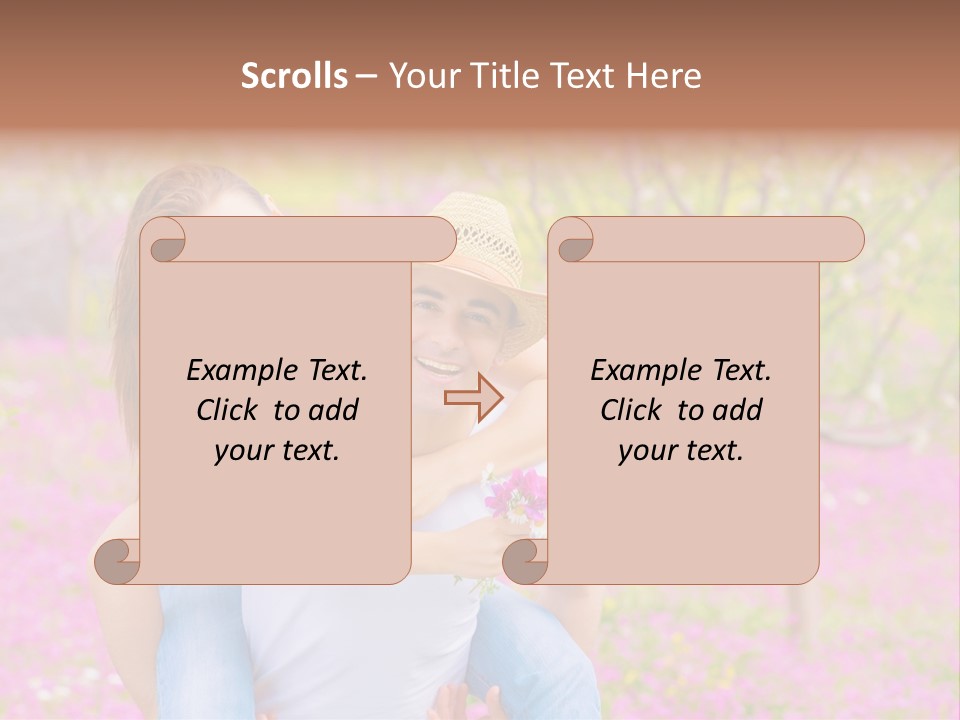 Pink Bouquet Park PowerPoint Template