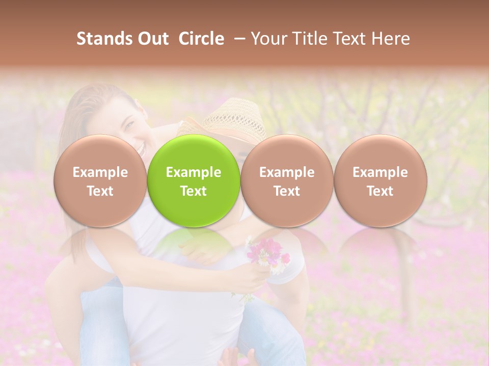 Pink Bouquet Park PowerPoint Template