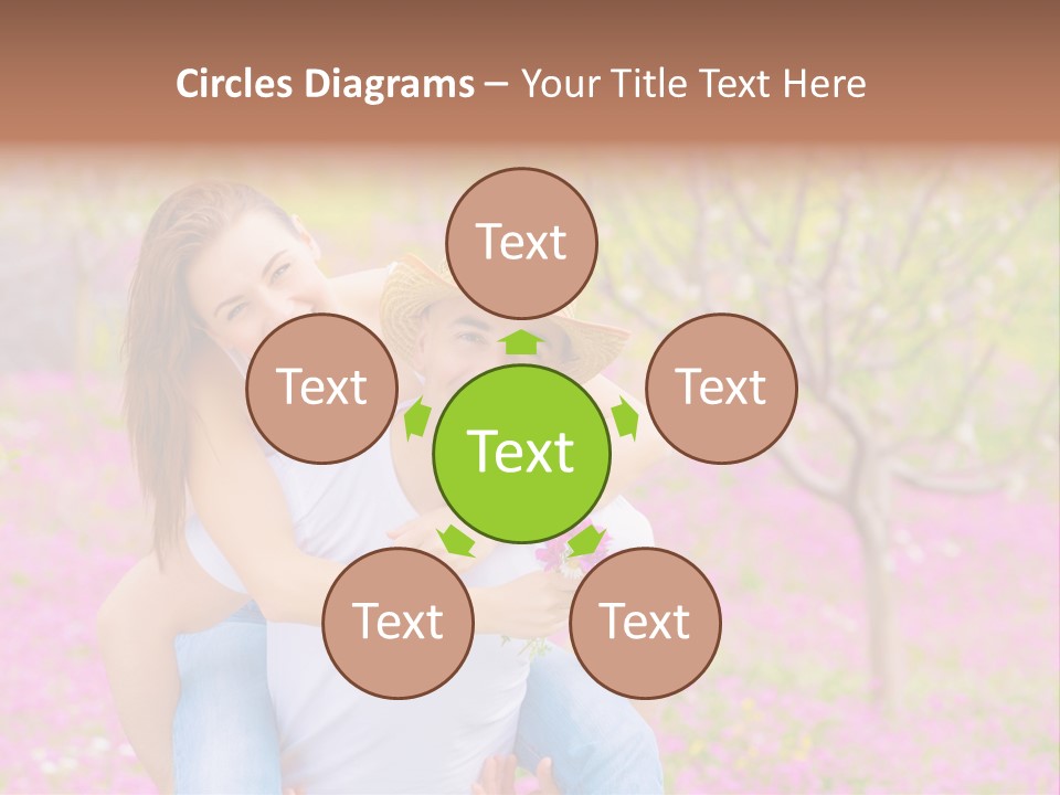 Pink Bouquet Park PowerPoint Template