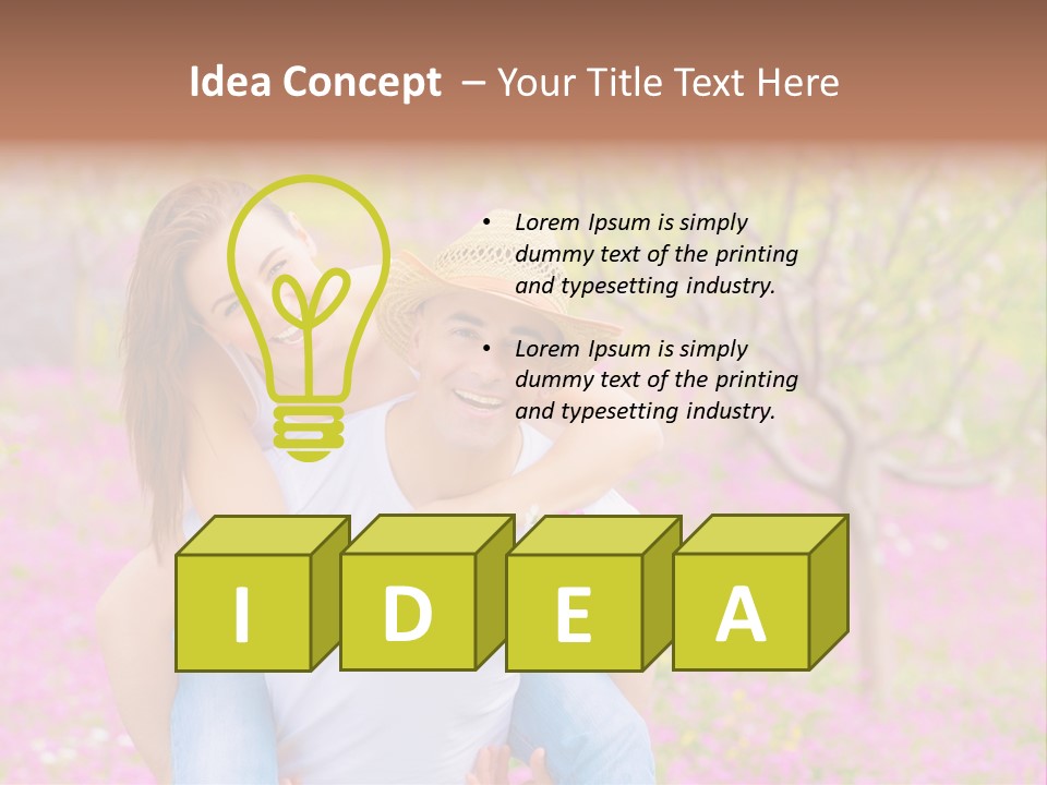 Pink Bouquet Park PowerPoint Template