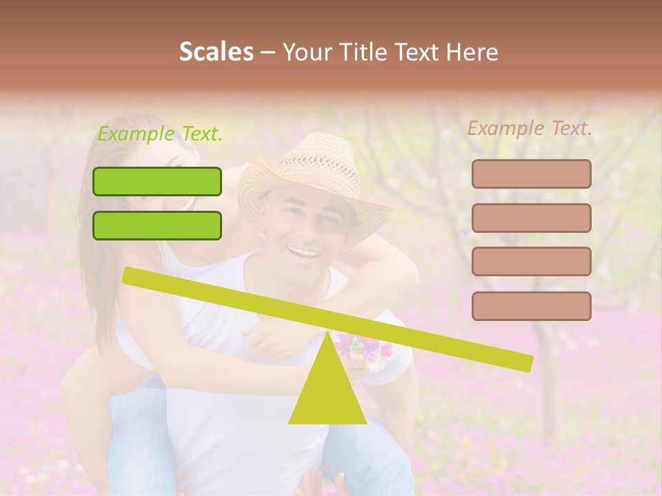 Pink Bouquet Park PowerPoint Template