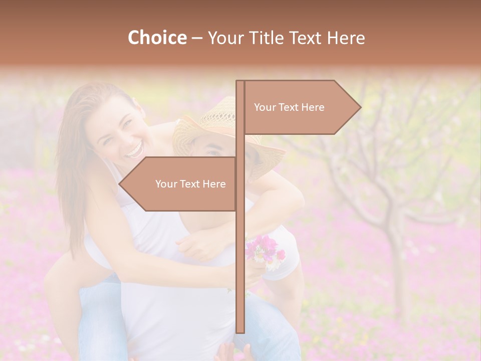 Pink Bouquet Park PowerPoint Template