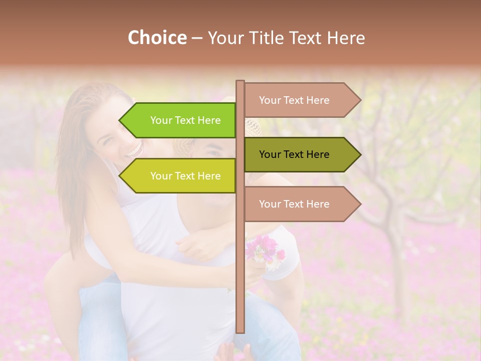 Pink Bouquet Park PowerPoint Template