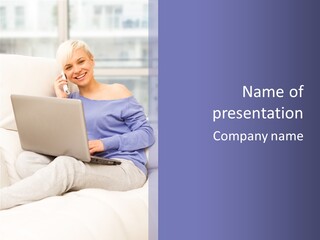 Browsing Blond Window PowerPoint Template