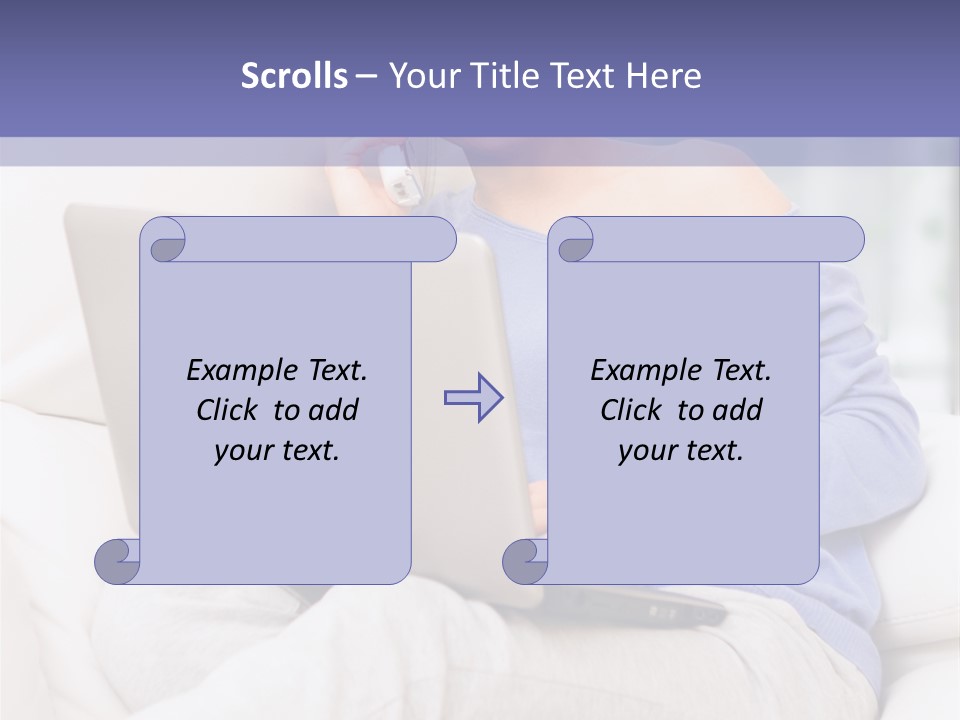 Browsing Blond Window PowerPoint Template