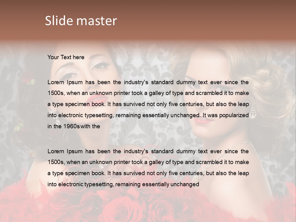 Beautiful Female Couple PowerPoint Template