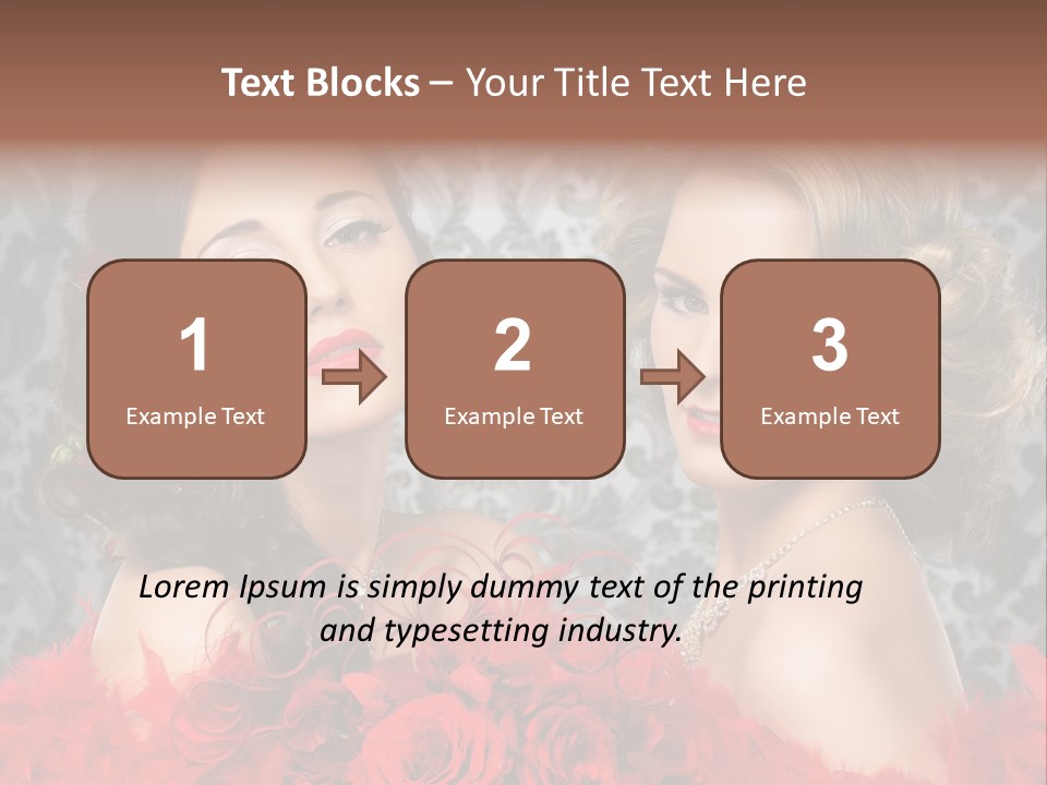 Beautiful Female Couple PowerPoint Template