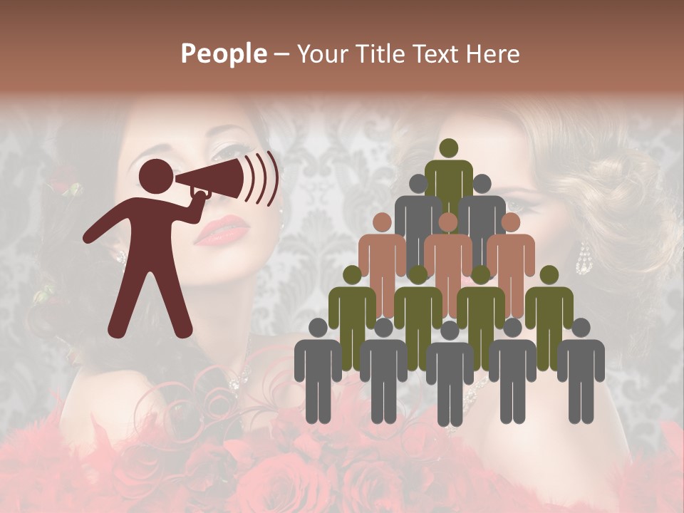 Beautiful Female Couple PowerPoint Template