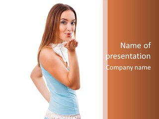 Frau Kleid Schlank PowerPoint Template