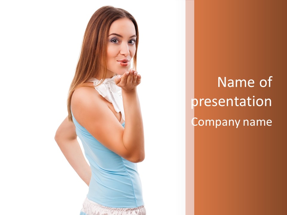 Frau Kleid Schlank PowerPoint Template