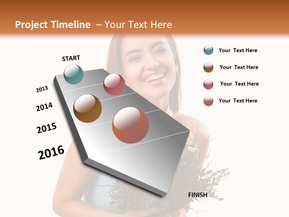 Isoliert Lachend Strau PowerPoint Template