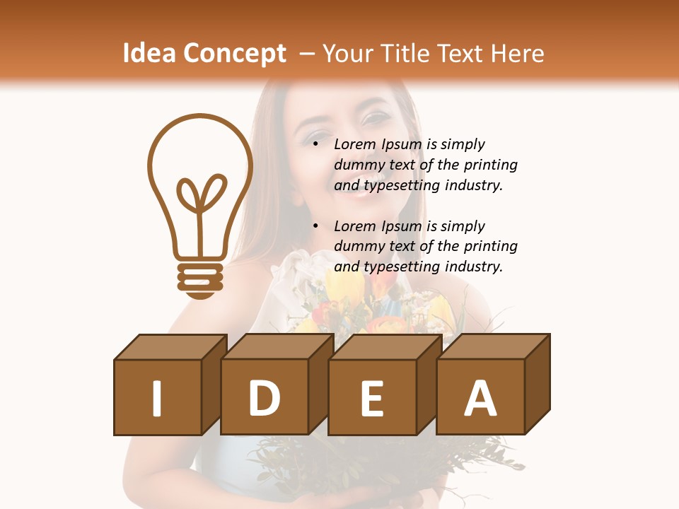 Isoliert Lachend Strau PowerPoint Template