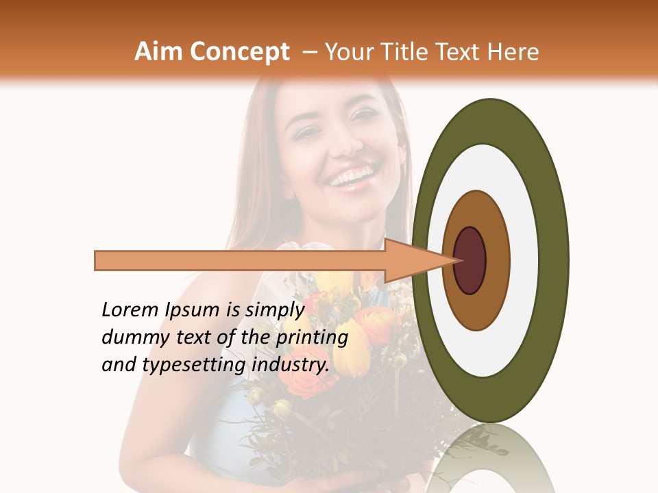 Isoliert Lachend Strau PowerPoint Template