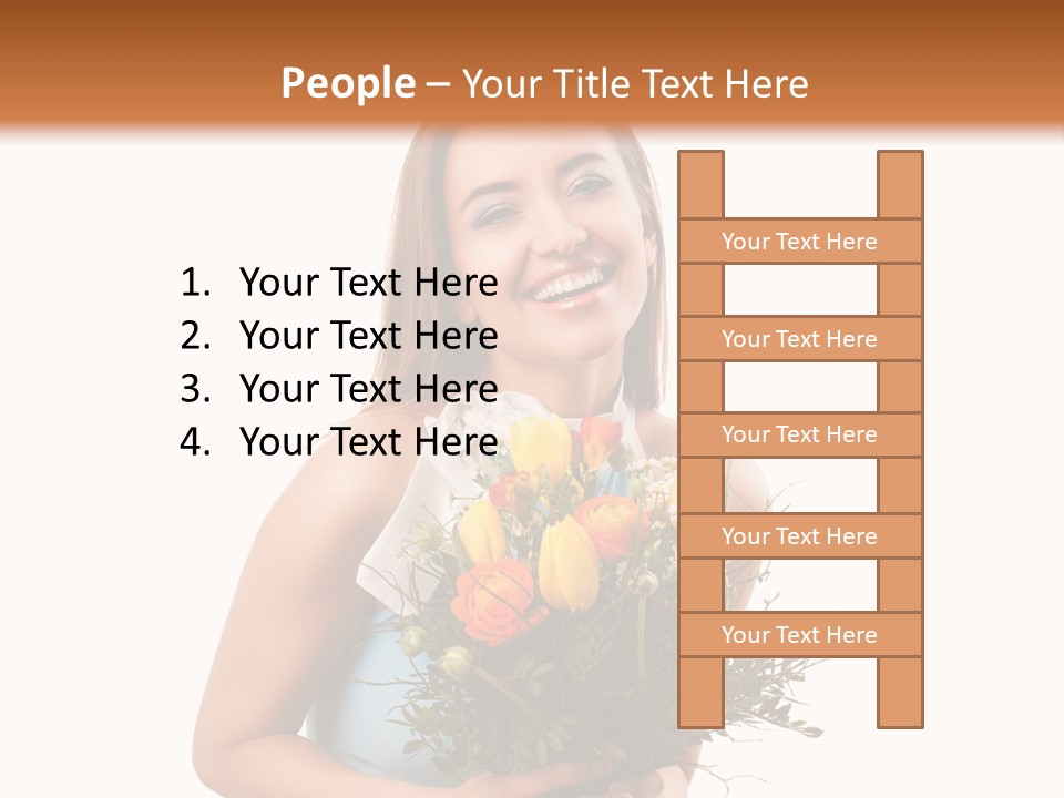 Isoliert Lachend Strau PowerPoint Template
