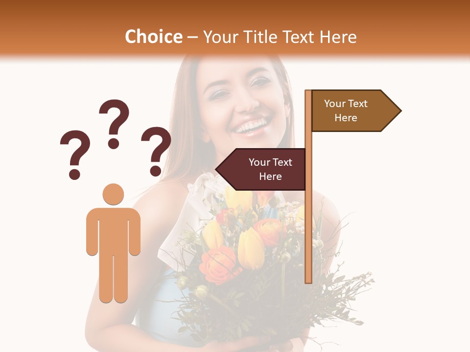 Isoliert Lachend Strau PowerPoint Template