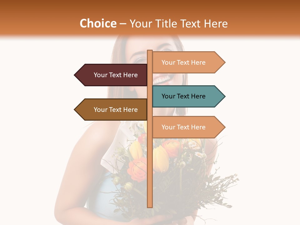 Isoliert Lachend Strau PowerPoint Template