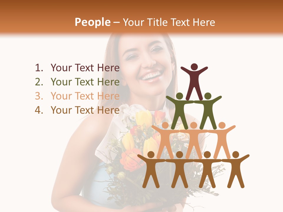 Isoliert Lachend Strau PowerPoint Template