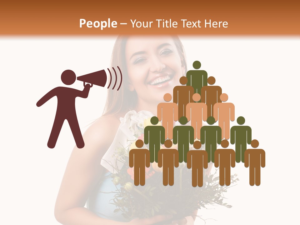 Isoliert Lachend Strau PowerPoint Template