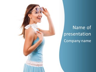 Girl Next Door Sommerlich Sonnenbrille PowerPoint Template