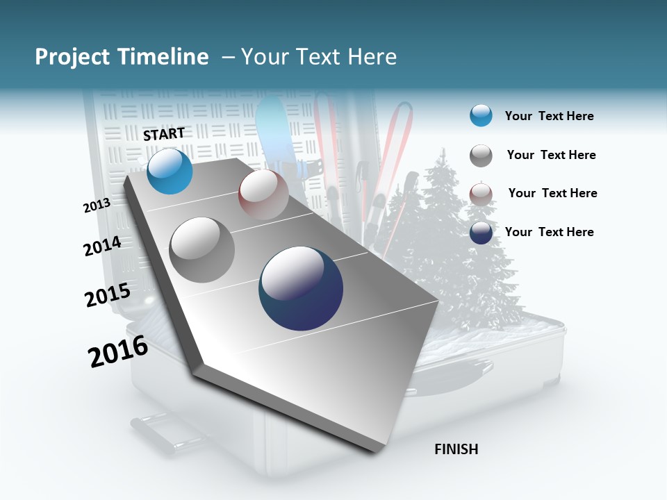 Suitcase Adventure Glacier PowerPoint Template