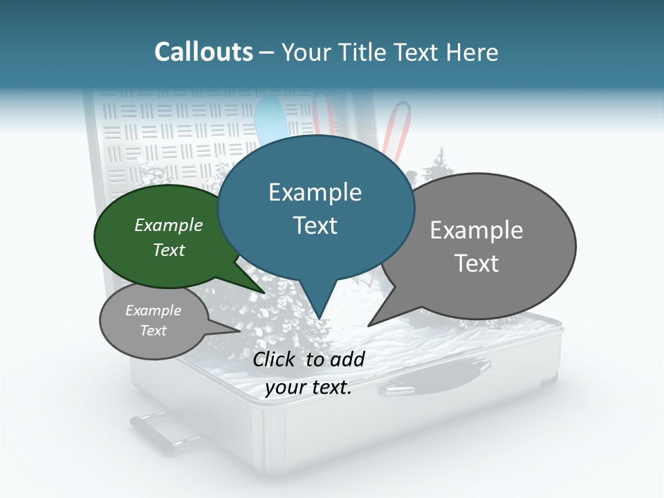 Suitcase Adventure Glacier PowerPoint Template