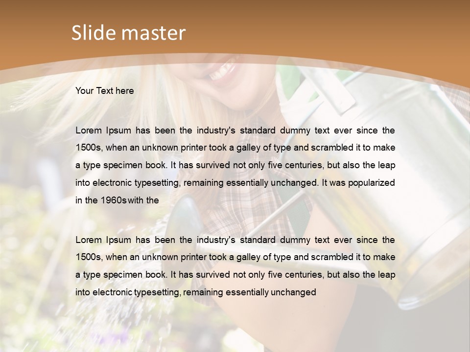 Nature Grass Girl PowerPoint Template