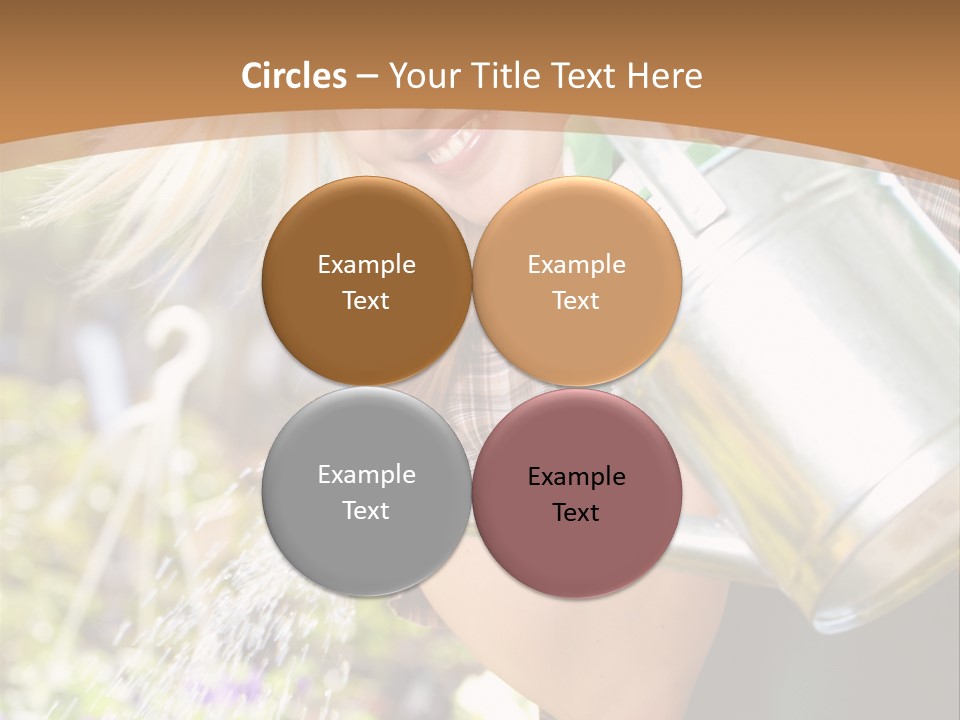 Nature Grass Girl PowerPoint Template