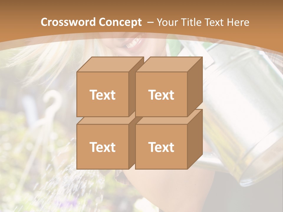 Nature Grass Girl PowerPoint Template