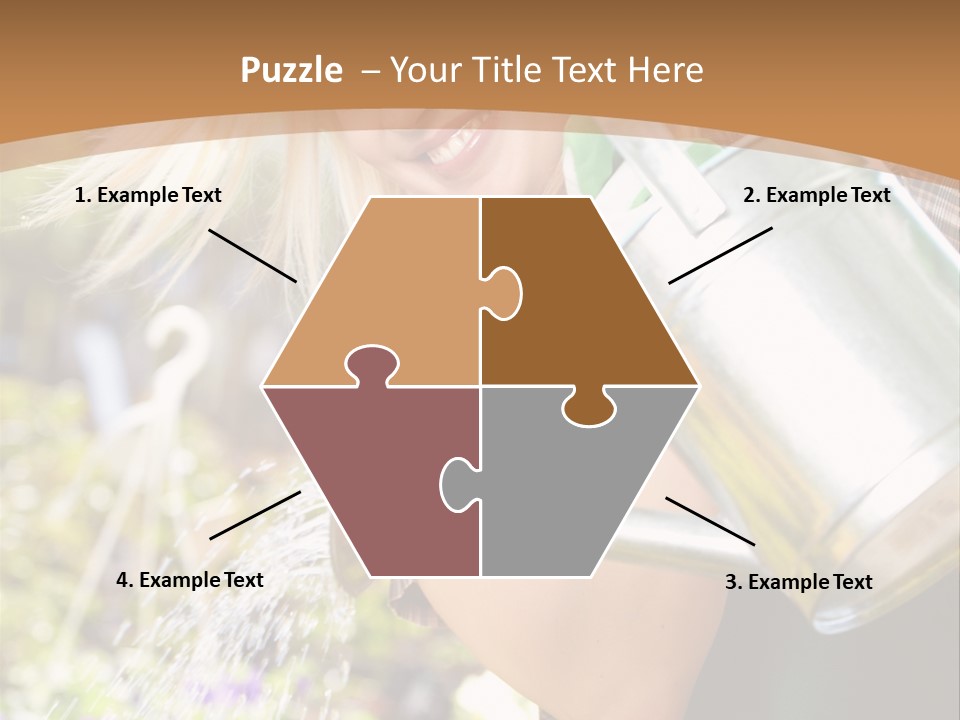 Nature Grass Girl PowerPoint Template