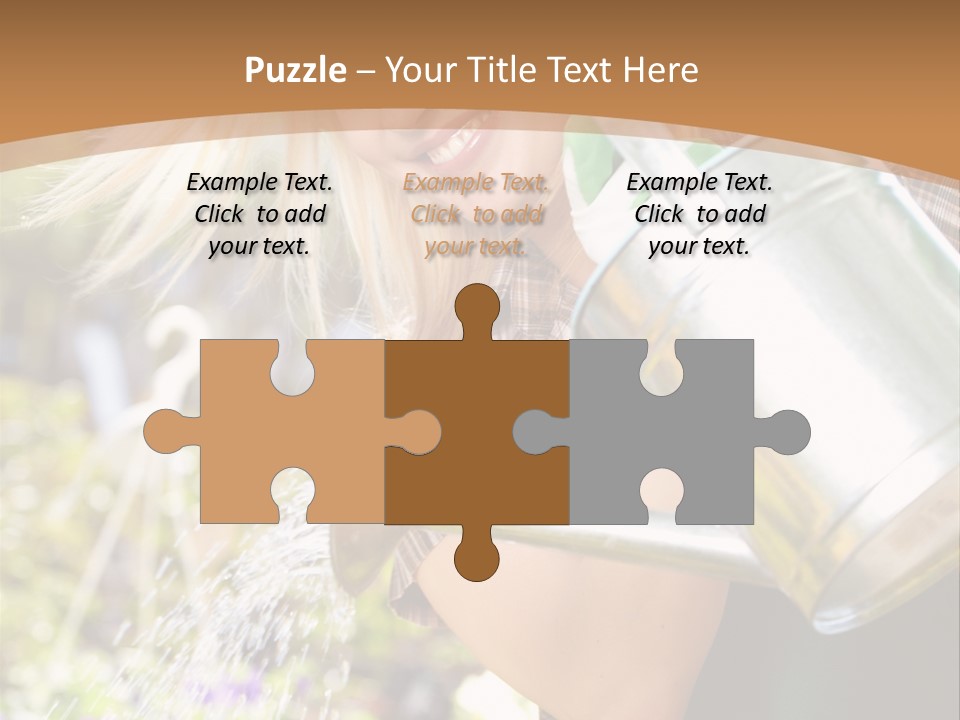 Nature Grass Girl PowerPoint Template