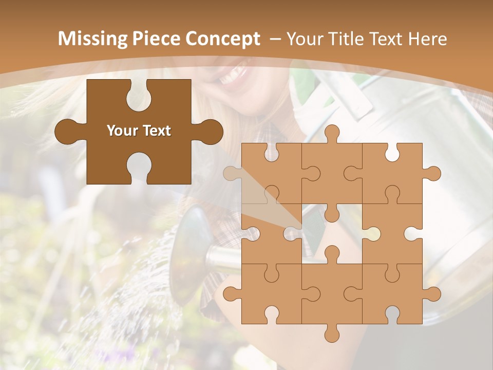 Nature Grass Girl PowerPoint Template