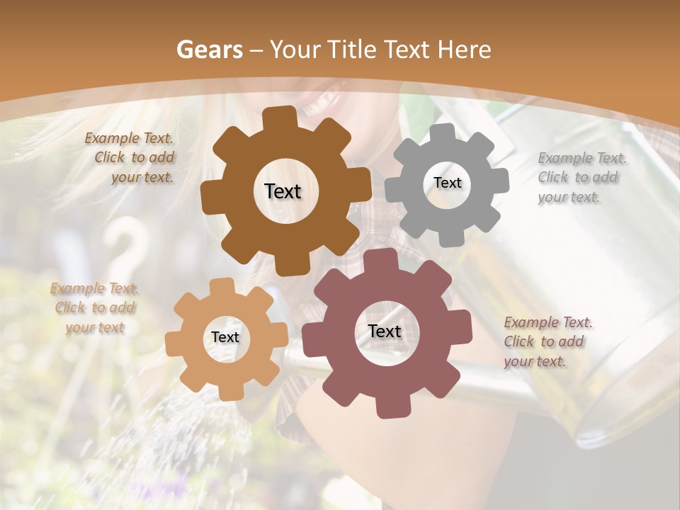 Nature Grass Girl PowerPoint Template